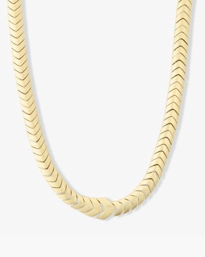 Serpent Herringbone Collar 18' Gold, Colour: GOLD, Season: JUNE24, Size: O/S