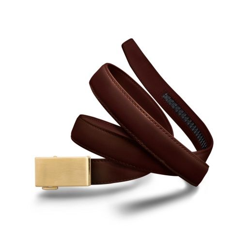 lgld-lmkc-1.0, Colour: 24k gold buckle &amp; chocolate brown leather, Size: M