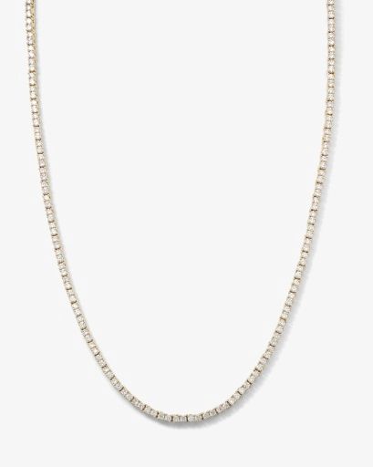 Baby Heiress Tennis Necklace, Colour: GOLD-WHITE, Season: CORE, Size: O/S