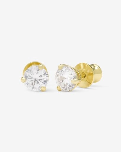 Not Your Basic 6mm Studs, Colour: GOLD-WHITE, Season: AUG24, Size: O/S