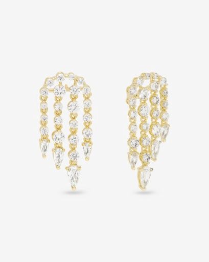 She's Arrived Chandelier Earring, Colour: GOLD-WHITE, Season: NOV24, Size: O/S