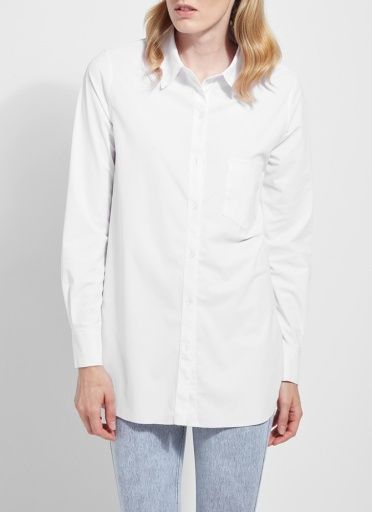 schiffer button down curvy, Colour: white, Size: 1X