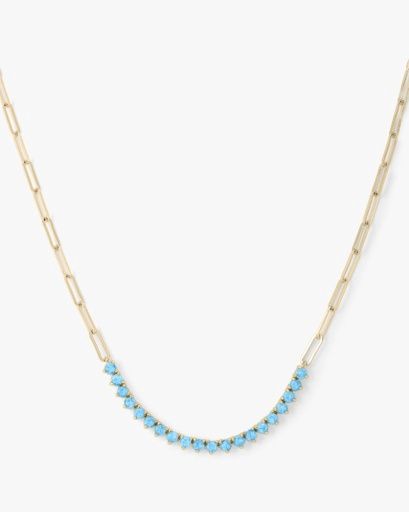 Not Your Basics Blue Opal Samantha Tennis Necklace, Colour: GOLD-BLUE OPAL