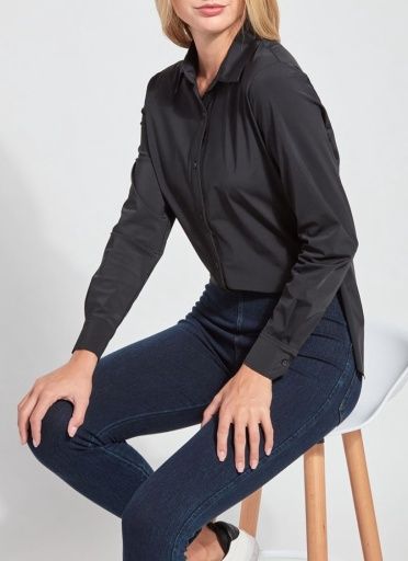 connie slim button curvy, Colour: black, Size: 1X