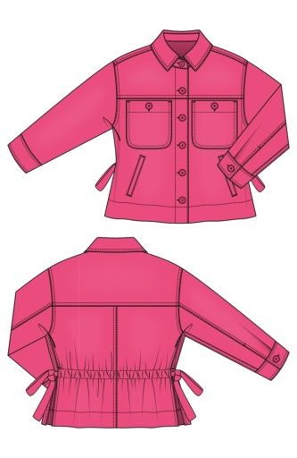 relaxed shacket w/ side ties, Size: 1X