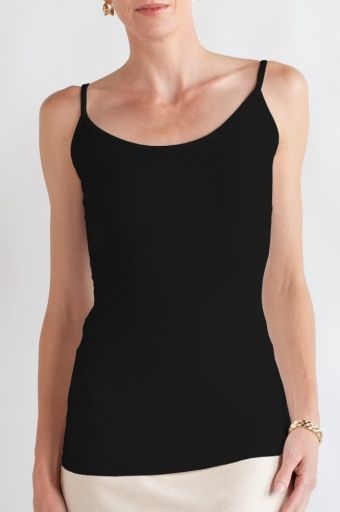 LAYERING CAMI TUNIC, Colour: BLACK, Size: XS