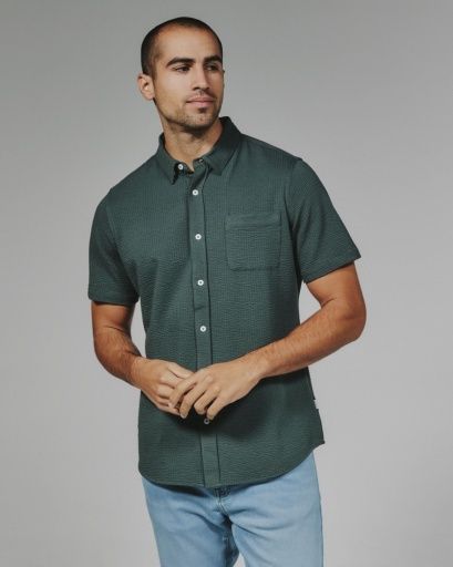 BENNET SHORT SLEEVE SHIRT, Colour: BASIL, Size: MED