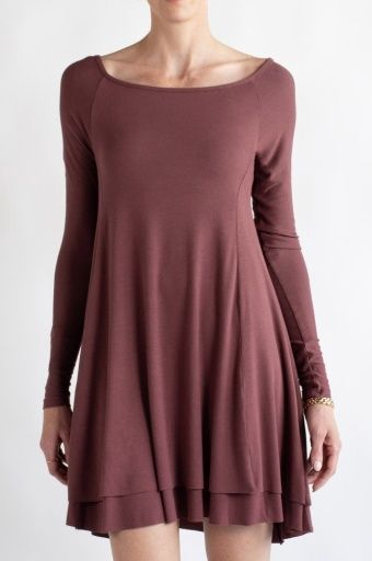 DEMI DRESS, Colour: DK MAUVE, Size: S