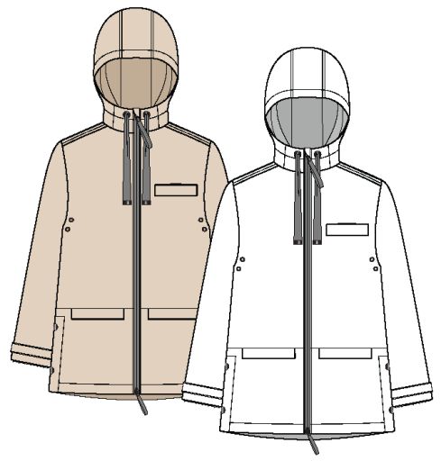 RAIN COAT, Colour: CANVAS, Size: S