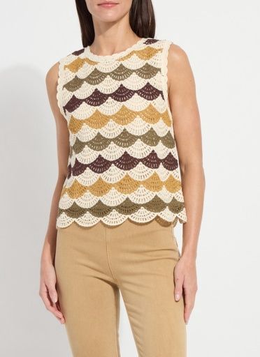 faye crochet knit shell, Size: S