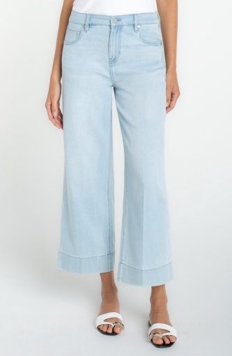 stride crop wide leg w/ embroidered side seam, Size: 4