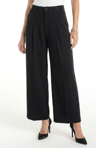 hr pleated wide leg trouser, Colour: black, Size: 4