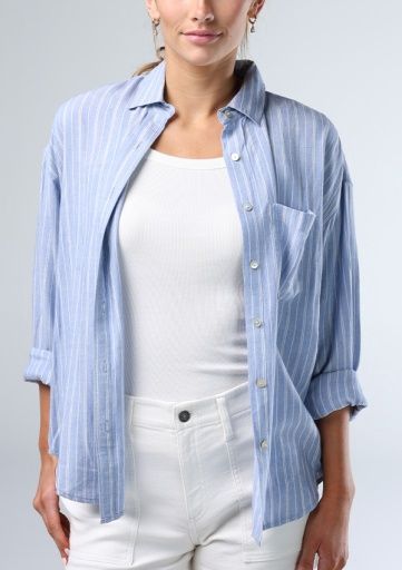 WOMEN'S FRESHWATER OVERSHIRT, Colour: SORRENTO STRIPE, Size: S