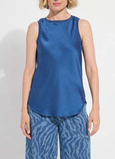 akemi mix media tank top, Colour: palermo blue, Size: XS