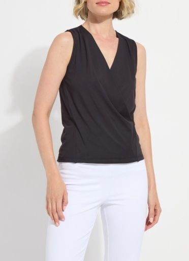 inaya double self crossover top, Colour: black, Size: XS