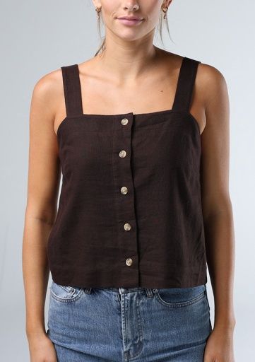 LEUKOS LINEN BLEND TANK, Size: XS