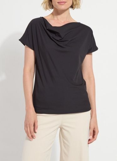 ensley cowl neck top, Colour: black, Size: XS
