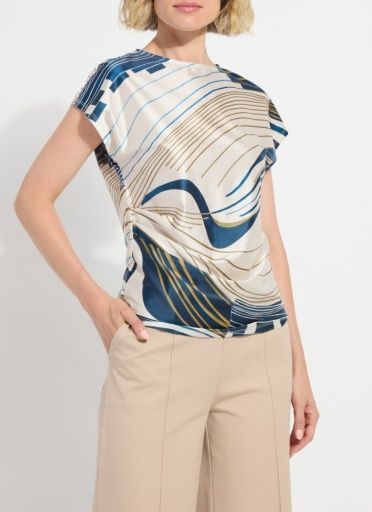 faride side pleated printed top, Size: XS