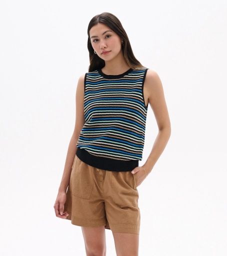 kate sleeveless tank - desert stripes, Size: S
