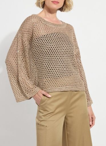 bailey slouchy net mesh knit, Size: XS