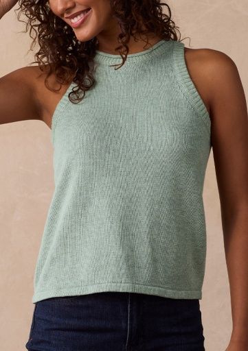 WANDERLUST HI-NECK TANK, Colour: SEA GLASS, Size: S