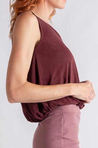 MAGGIE TANK, Colour: BORDEAUX, Size: XS