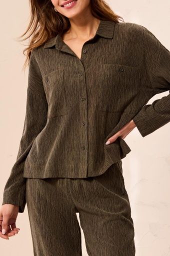L/S TOP W/POCKETS, Colour: BASIL, Size: S
