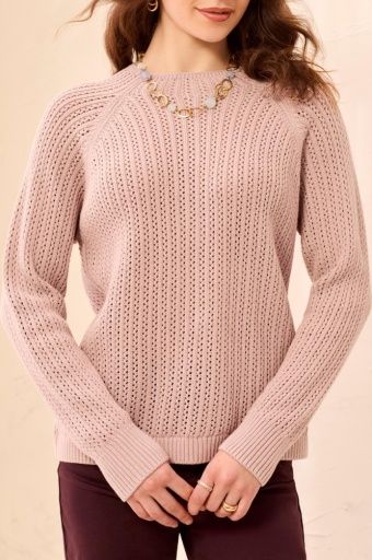 L/S FUNNEL NK SWEATER-VIOLETICE, Colour: VIOLETICE, Size: S