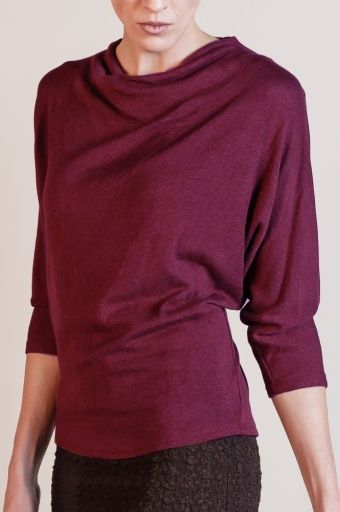 ASTRID DOLMAN TOP, Colour: MULBERRY, Size: XS