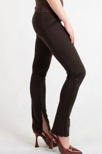 SPLIT HEM PANT, Colour: BLACK, Size: S
