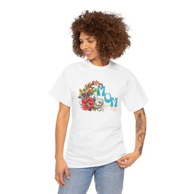 Super Cute Mom for Life Unisex Heavy Cotton Tee - Perfect Gift for Moms!!