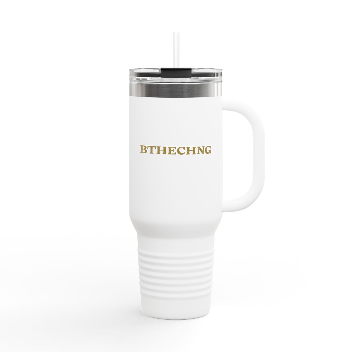 Be the Change - Gold Insulated Travel Mug - 40oz with Golden Text