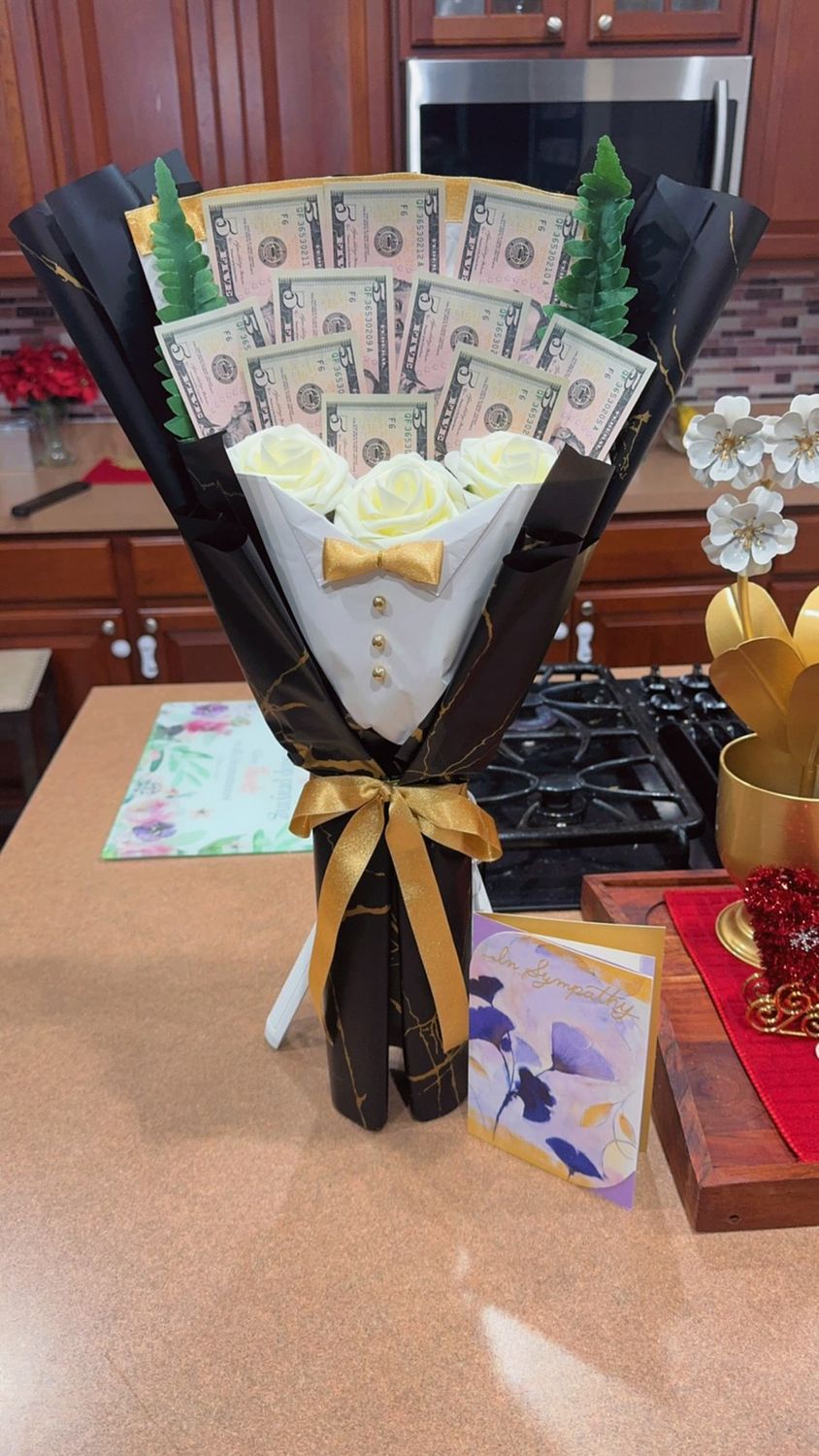 Tuxedo Money Bouquet (Made to order - please allow 10 business days lead time)