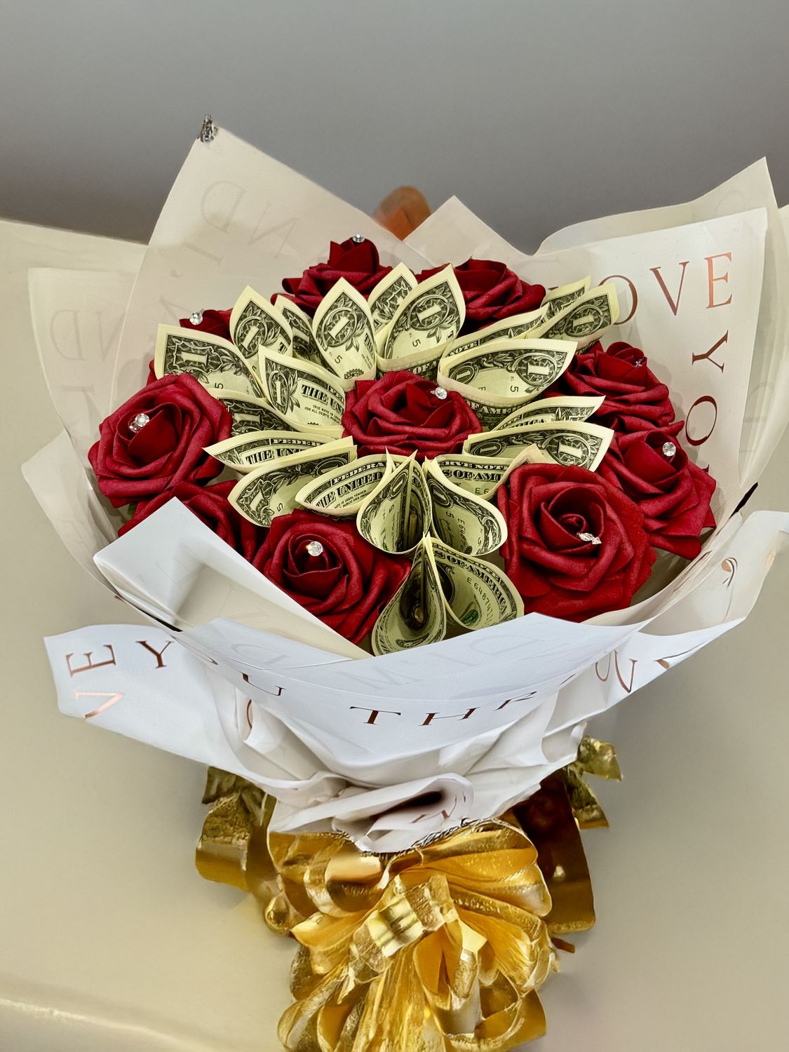 "I Love You" Mini Money Bouquet (Made to order - please allow 5 business days lead time)