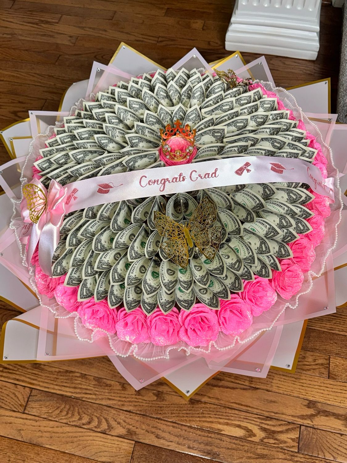 Pink Glitter Celebration” Graduation Bouquet