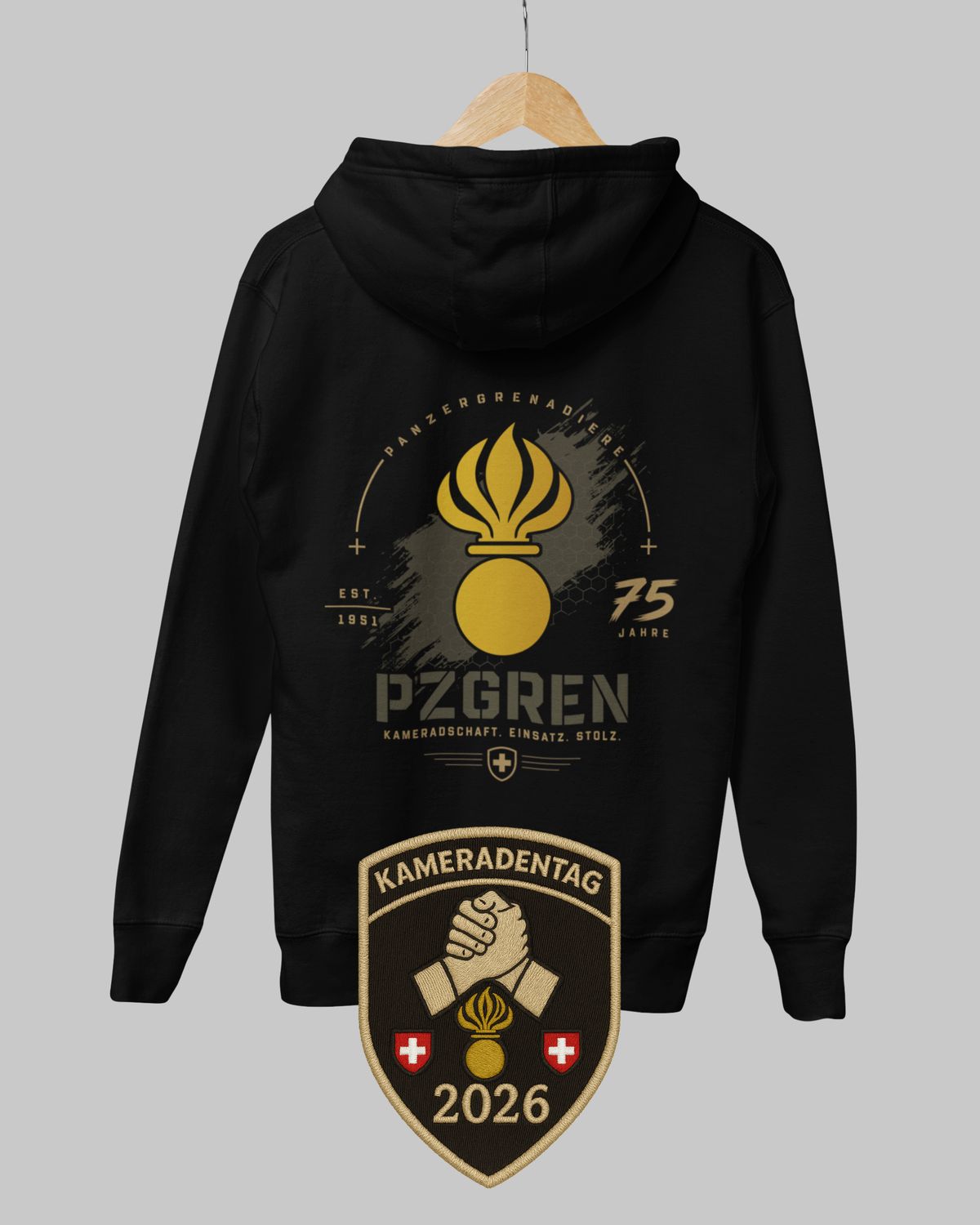 pzgren Kameraden Hoodie + Badge