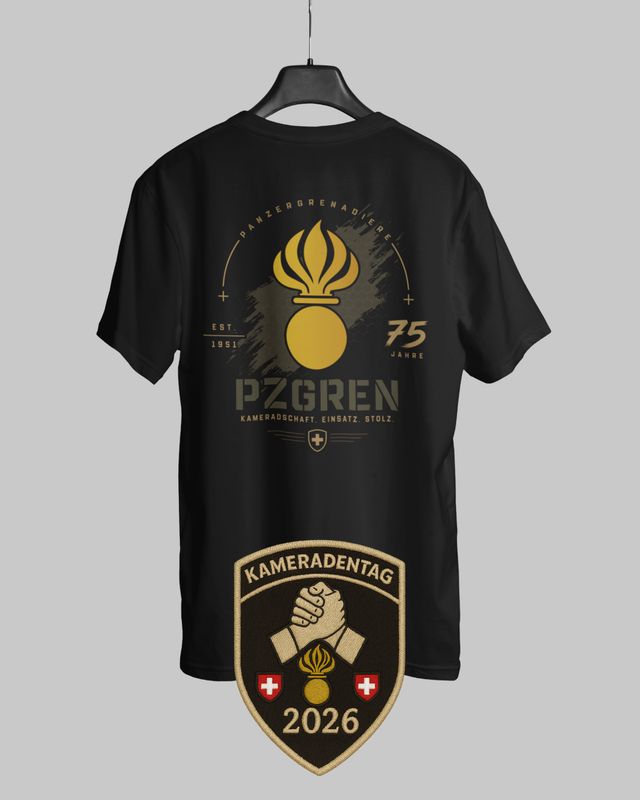pzgren Kameraden T-Shirt + Badge