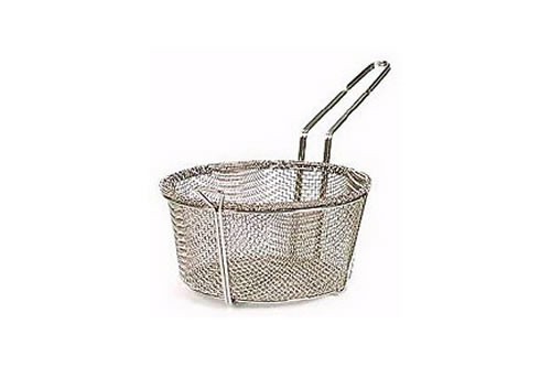 51-160 8- 3/4 Inch Nickle Wire Mesh Basket With Loop