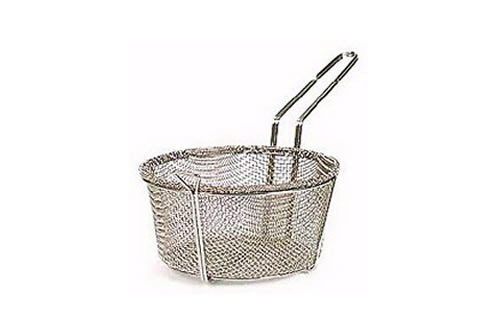51-161 8- 3/4 Inch Nickle Wire Mesh Basket With Loop