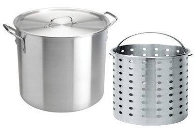 52-490 80 Quart Stock Pot & Cover With Aluminum Basket