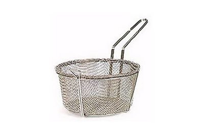 51-210 9-3/4 Inch x 5 Inch Nickle Mesh Wire Basket With Loop