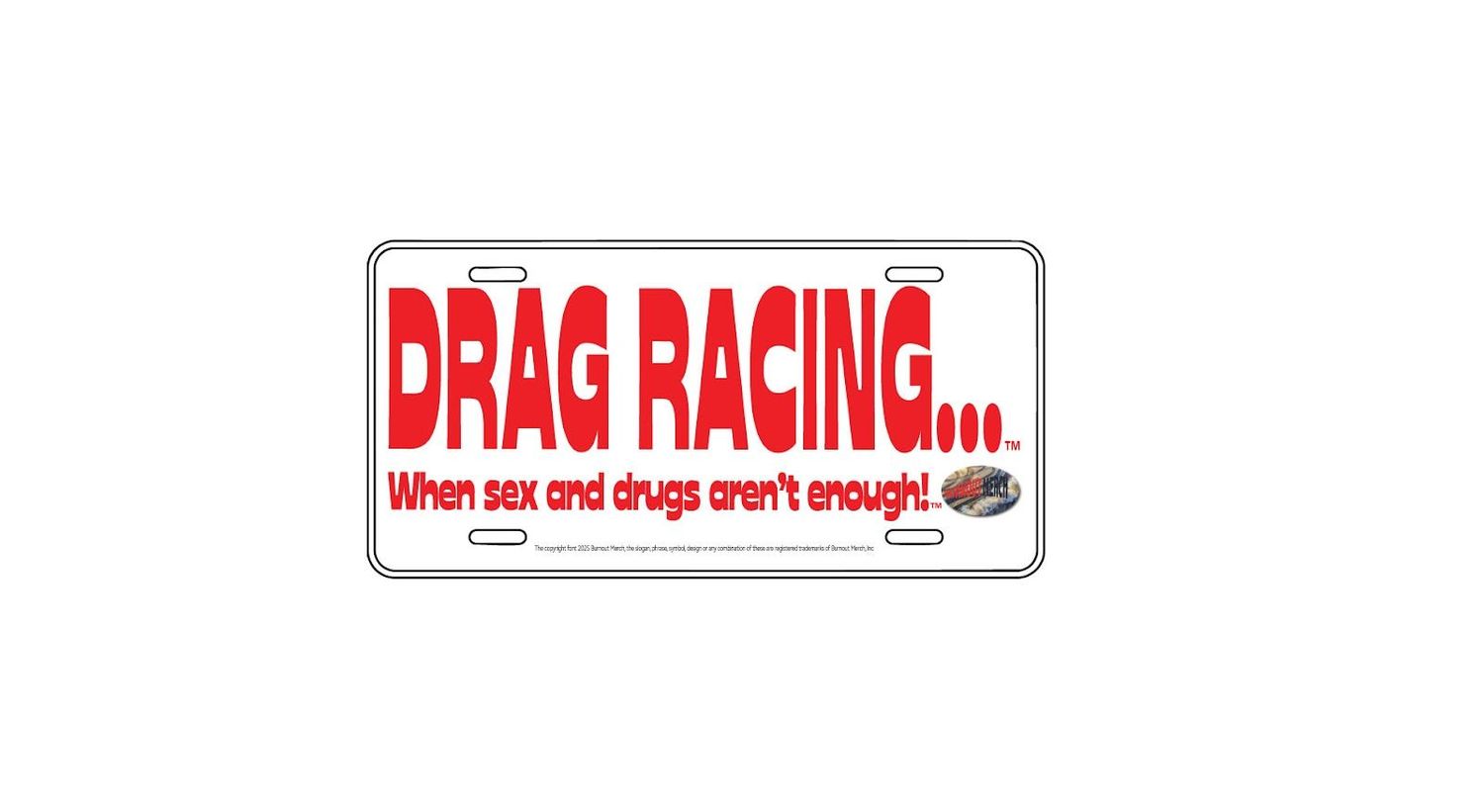 License Tags (Plain White with Red Letters)