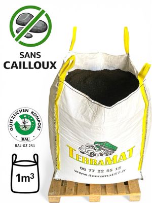 Terre végétale premium sans cailloux + compost normé – Big Bag 1 m³