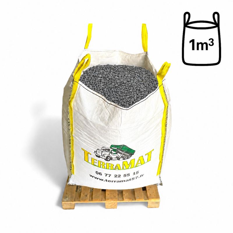 Big-Bag 1 m³ calcaire gris anthracite 8/16