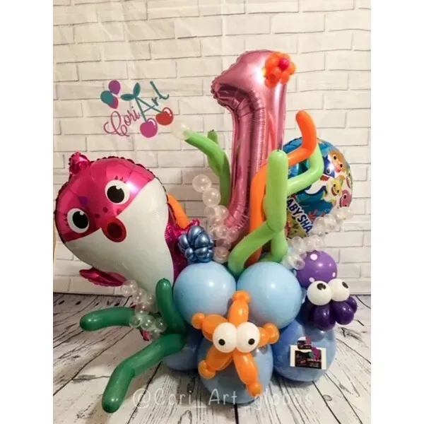 Happy birthday baby shark bouquet