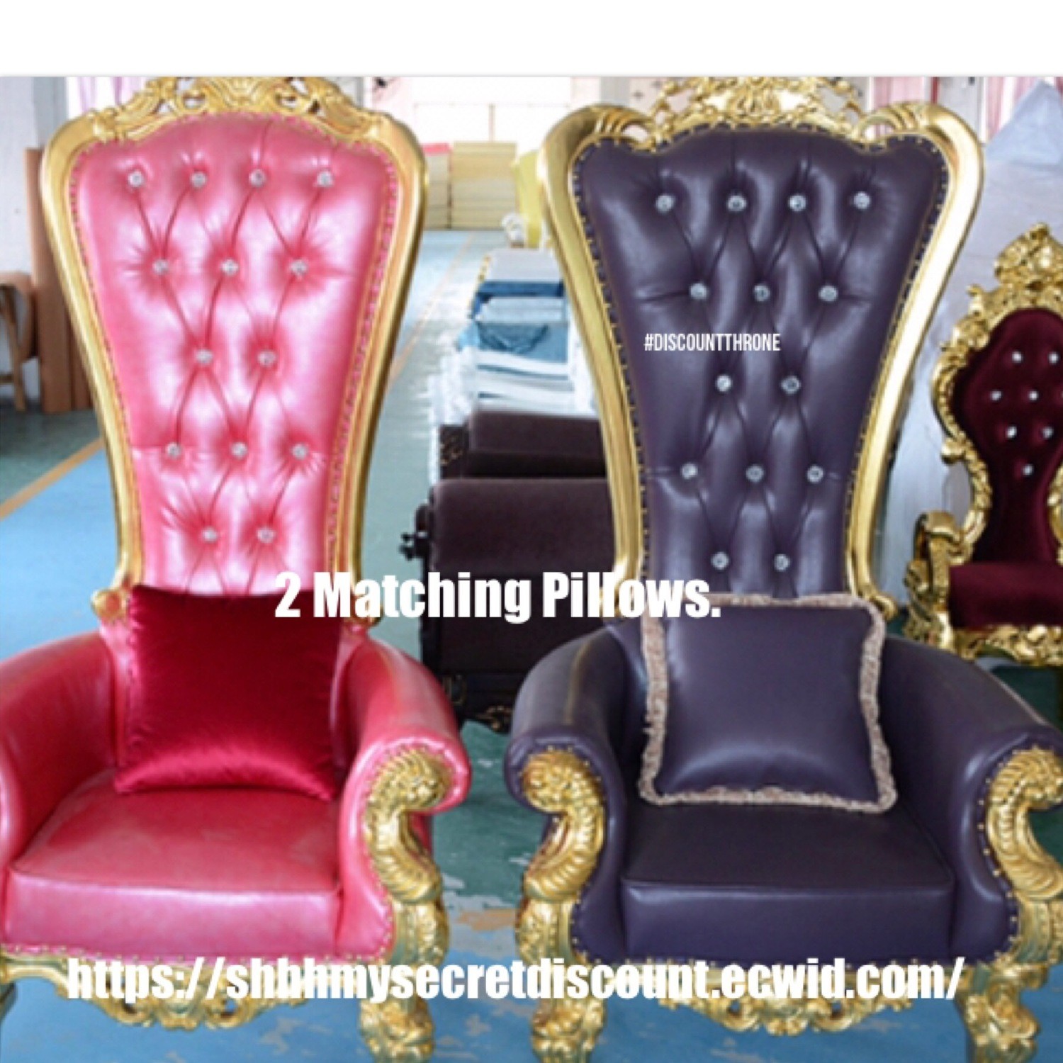 sale 274” king throne chairs with matching ottoman or pillows free  shipping  inservice delivery