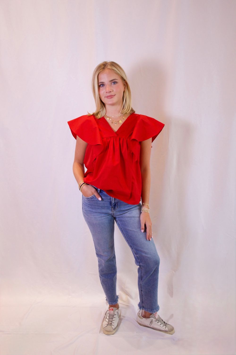 Flutter Poplin Top