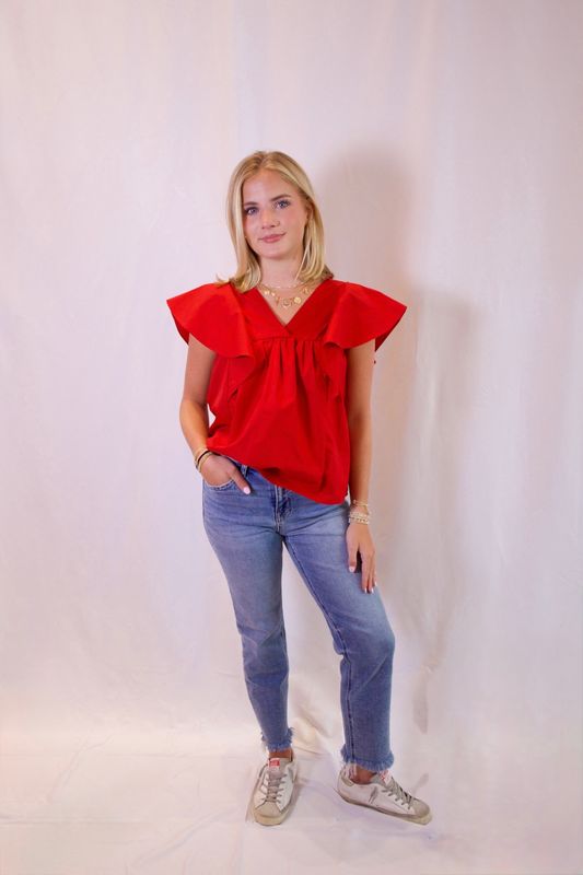 Flutter Poplin Top