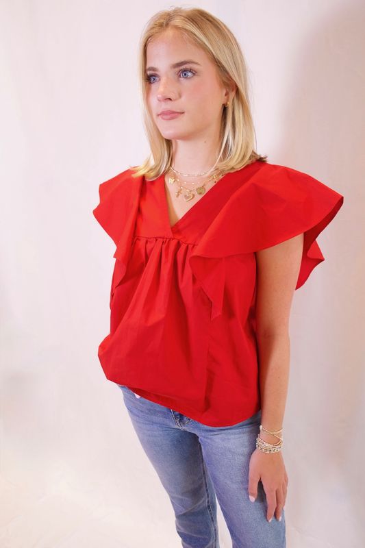 Flutter Poplin Top
