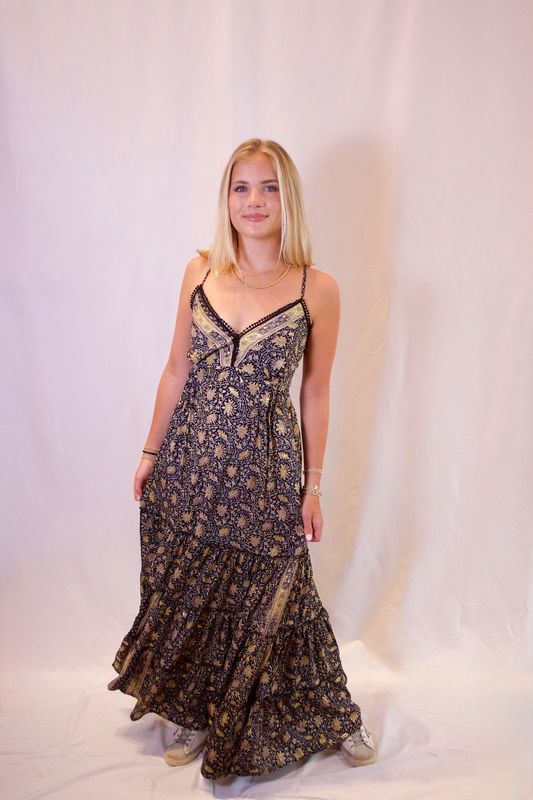 Foil Tiered Dress